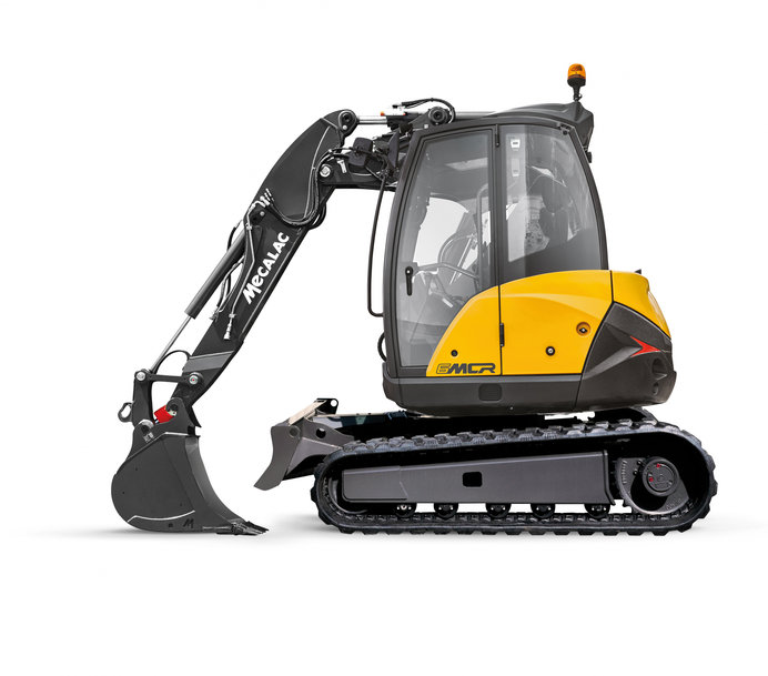 Mecalac launches two-piece boom with offset for 6MCR and 7MWR excavators